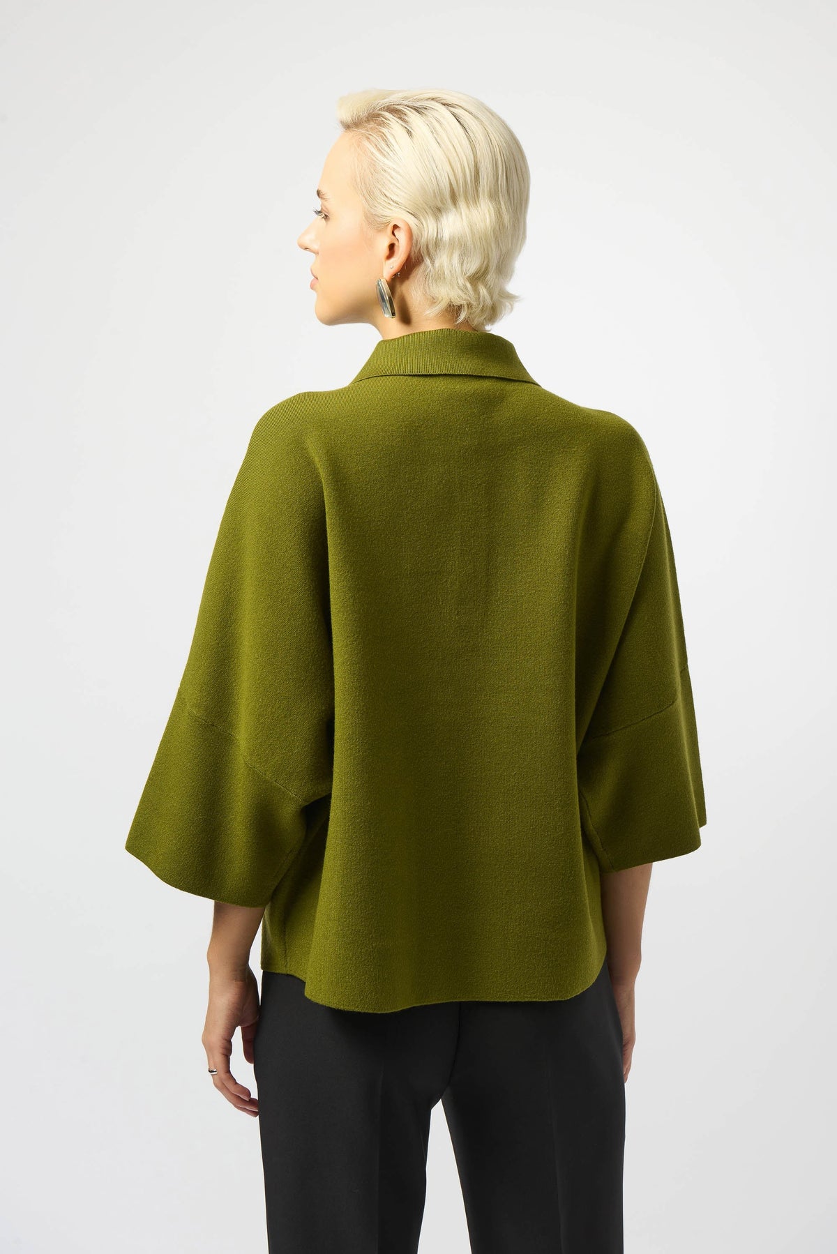 Joseph Ribkoff Artichoke Sweater Knit Boxy Pullover With Polo Collar