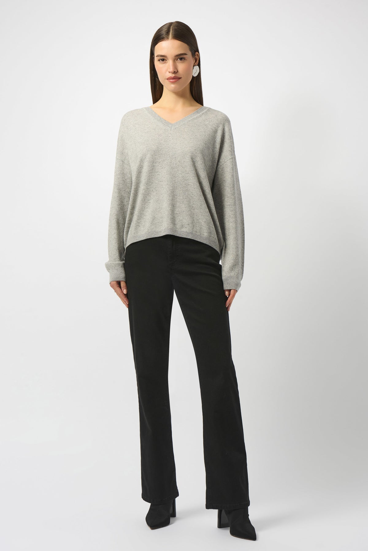 Joseph Ribkoff Wool Blend V-Neck Boxy Sweater