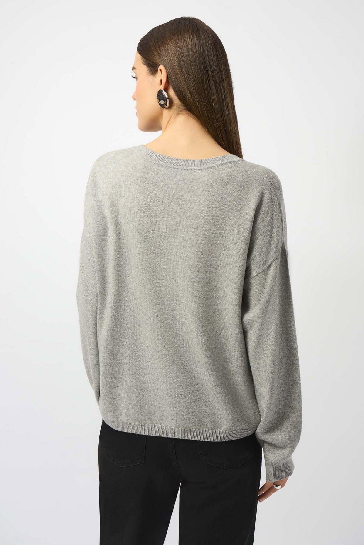 Joseph Ribkoff Wool Blend V-Neck Boxy Sweater