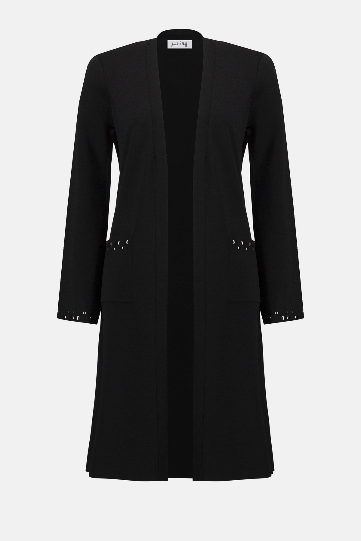 Joseph Ribkoff Black Sweater Knit Open-Front Cover Up