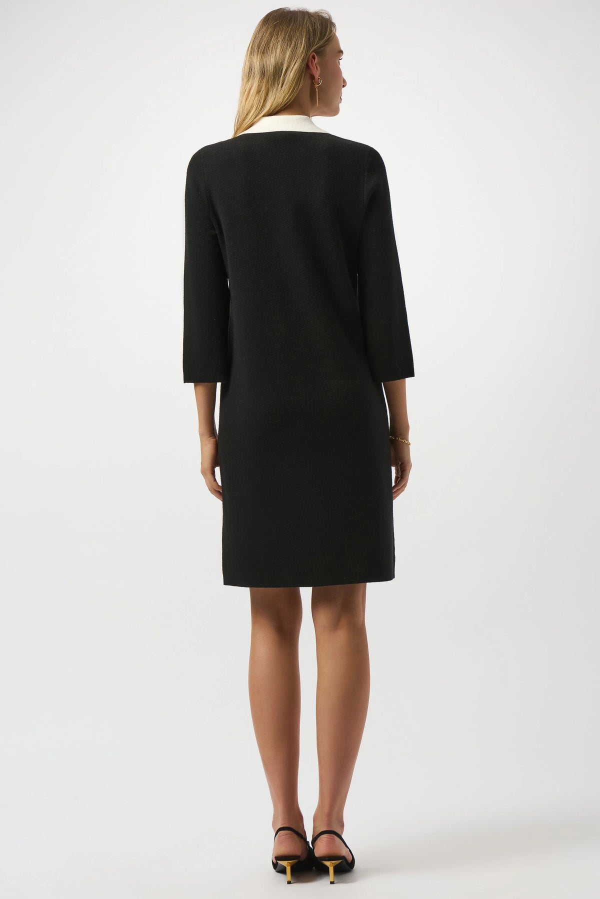Joseph Ribkoff Knit Dress with Contrast Shirt Collar and Pockets