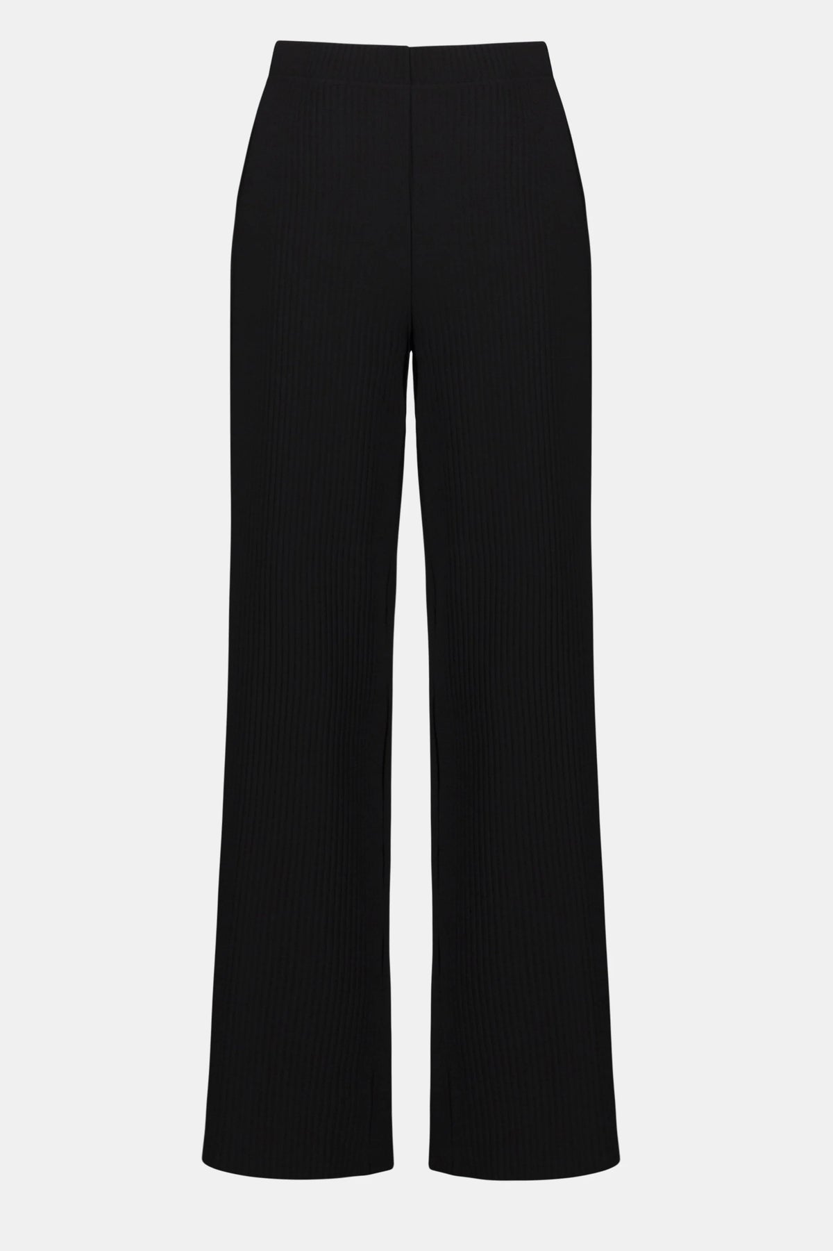 Joseph Ribkoff Black Pleated Scuba Crepe Wide-Leg Pants