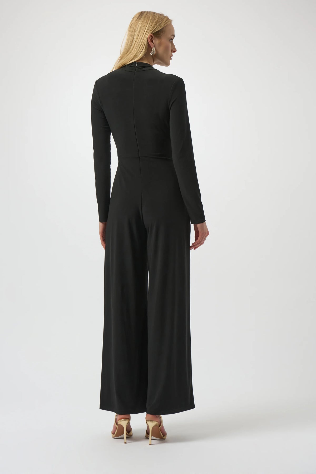 Joseph Ribkoff Black Super Silky Knit Wide-Leg Jumpsuit