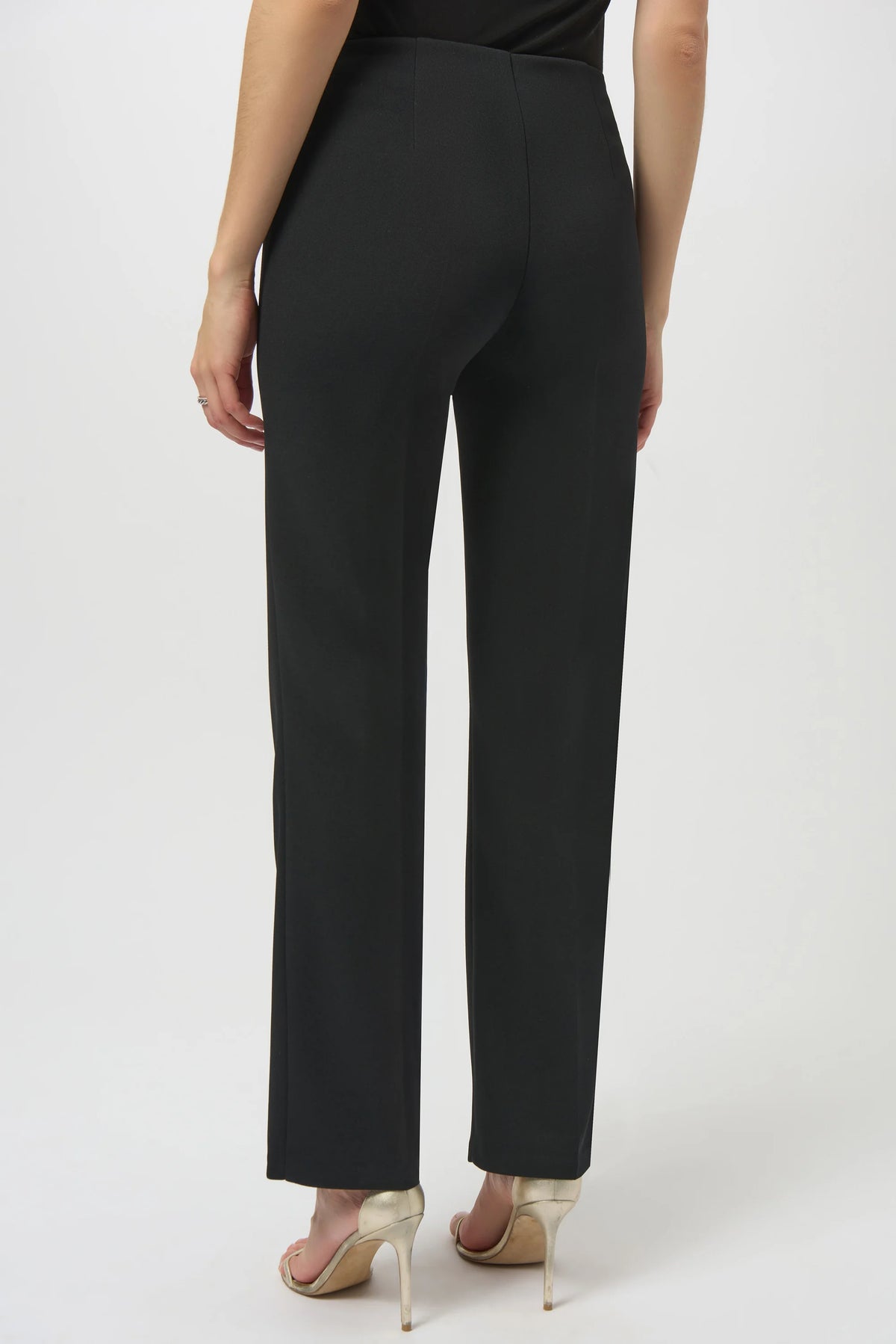Joseph Ribkoff Black Scuba Crepe Straight Pull-On Pants