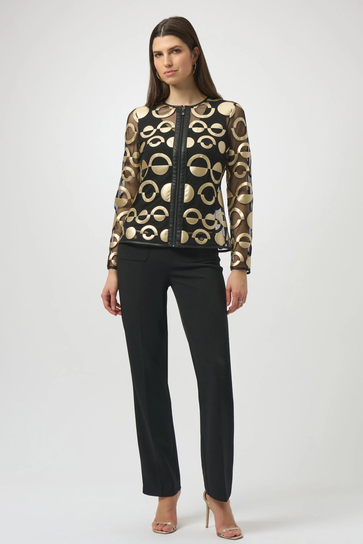 Joseph Ribkoff Black Scuba Crepe Straight Pull-On Pants