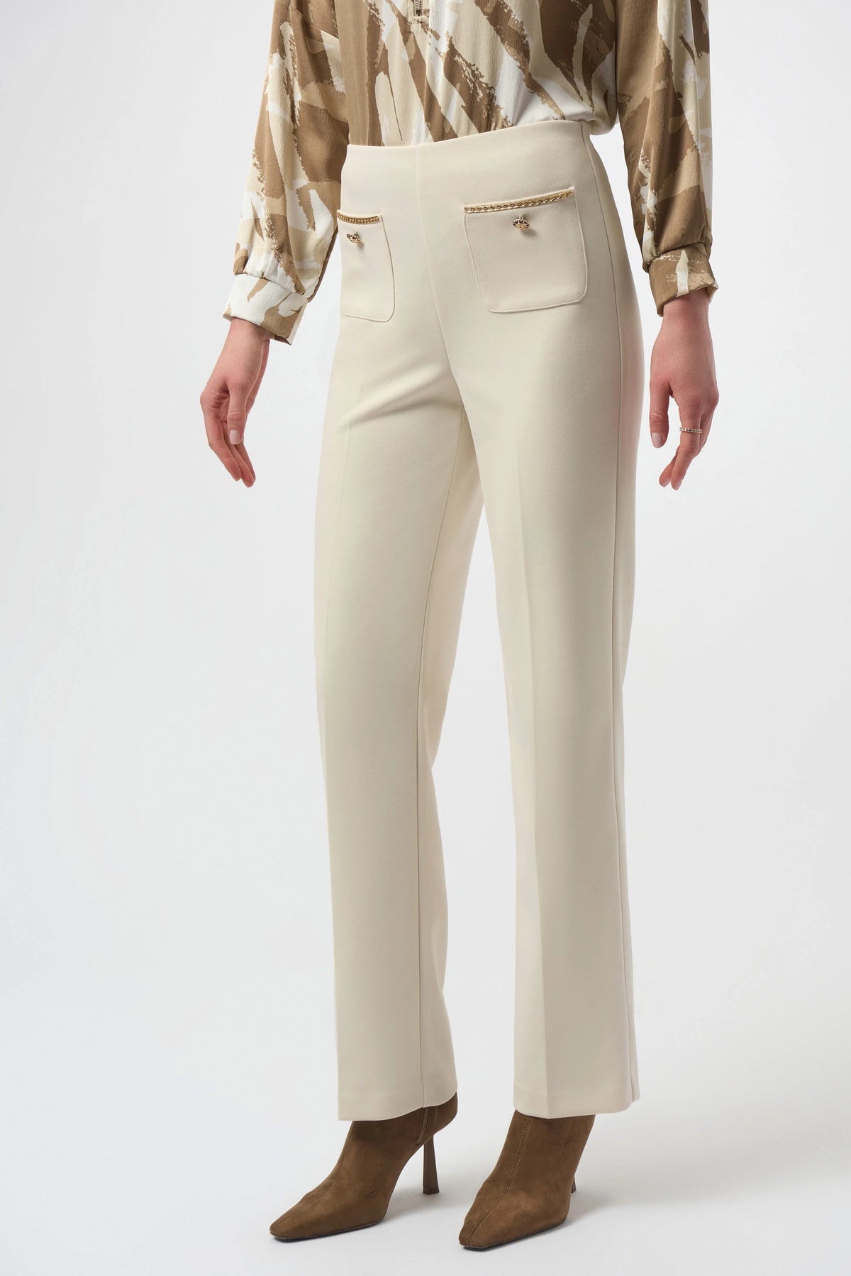 Joseph Ribkoff Birch Scuba Crepe Straight Pull-On Pants