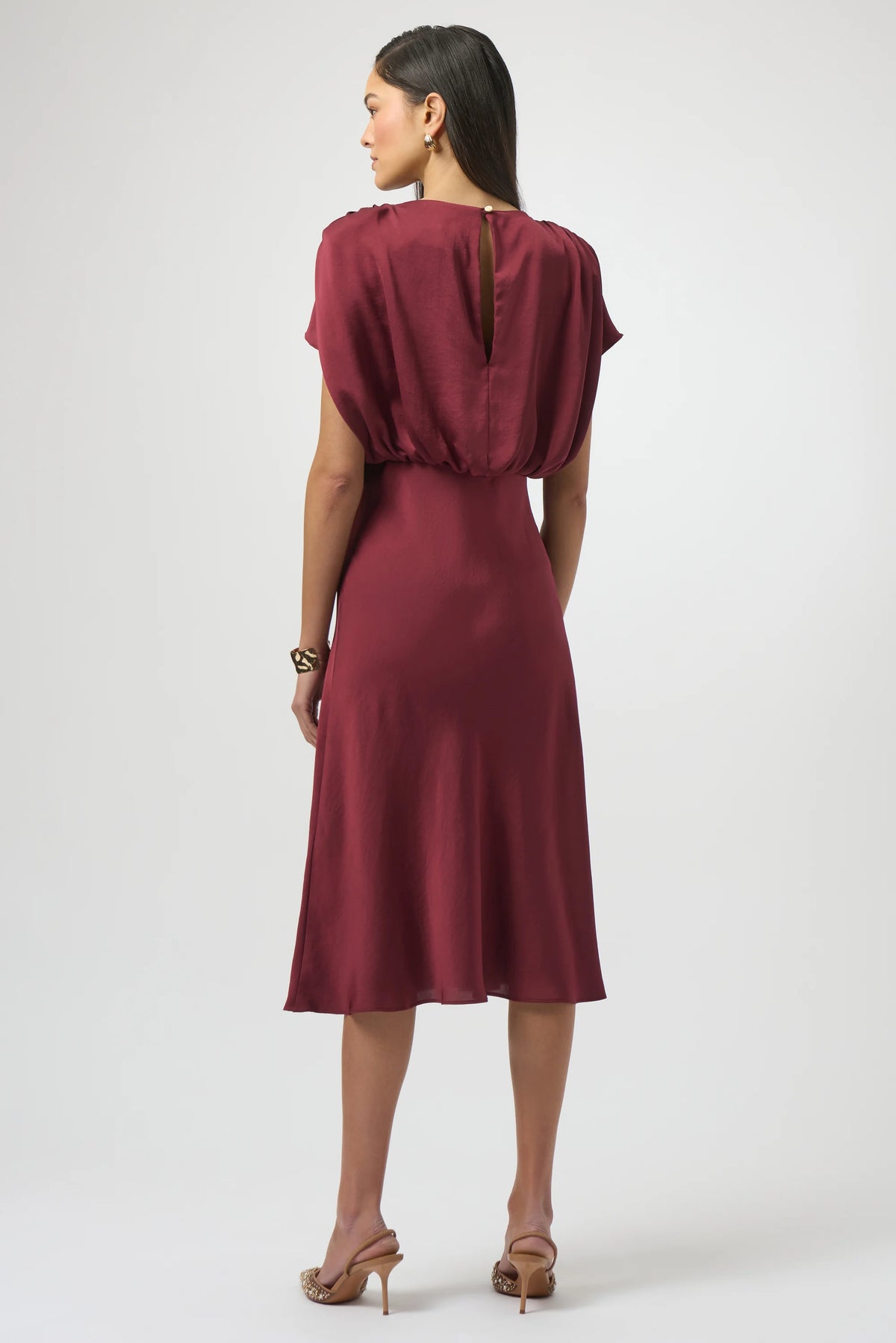 Joseph Ribkoff Recycled Satin Blouson A-Line Dress