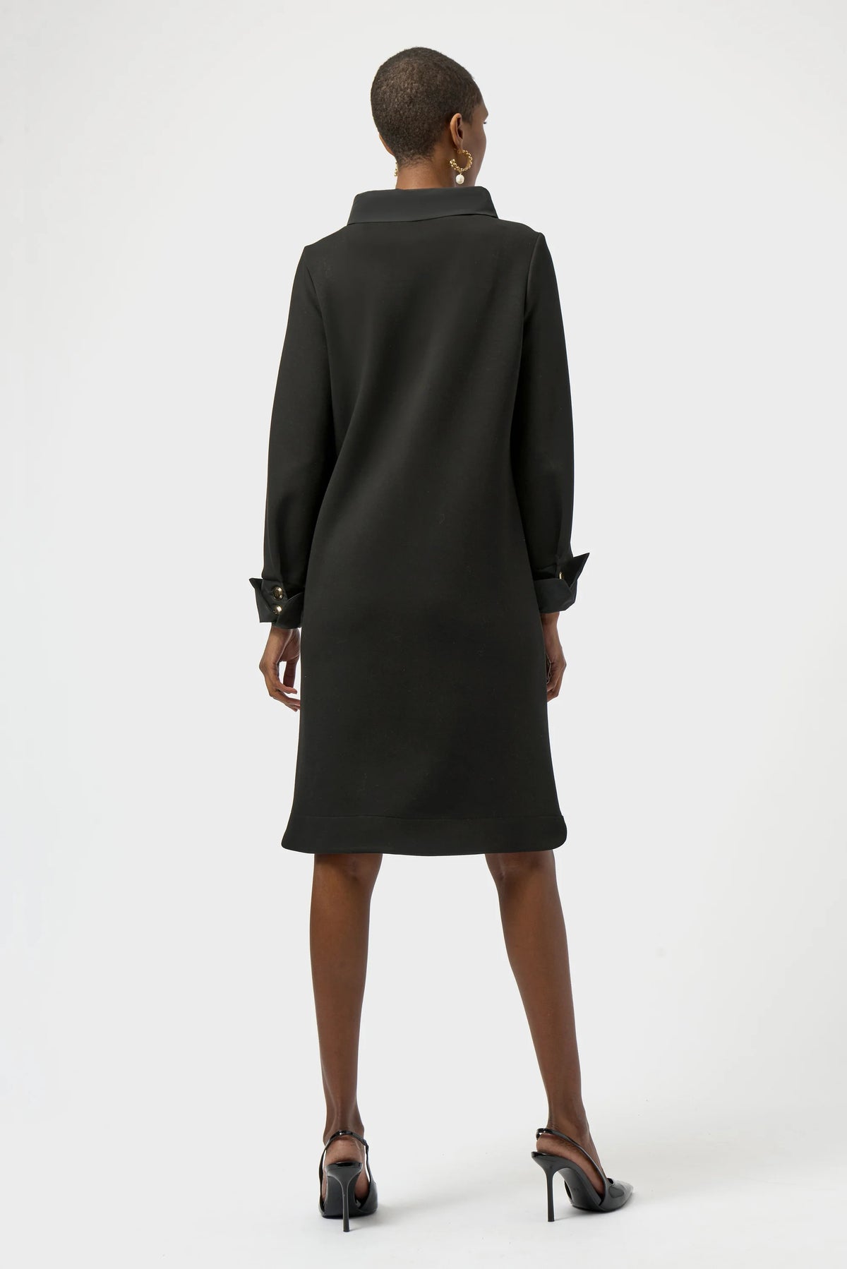 Joseph Ribkoff Black Scuba Jersey &amp; Memory Trapeze Dress