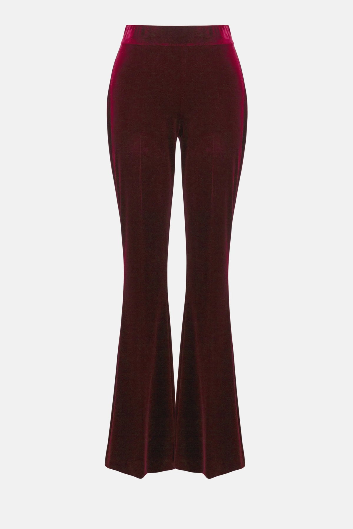 Joseph Ribkoff Burgandy Velvet Flared Pull-On Pants