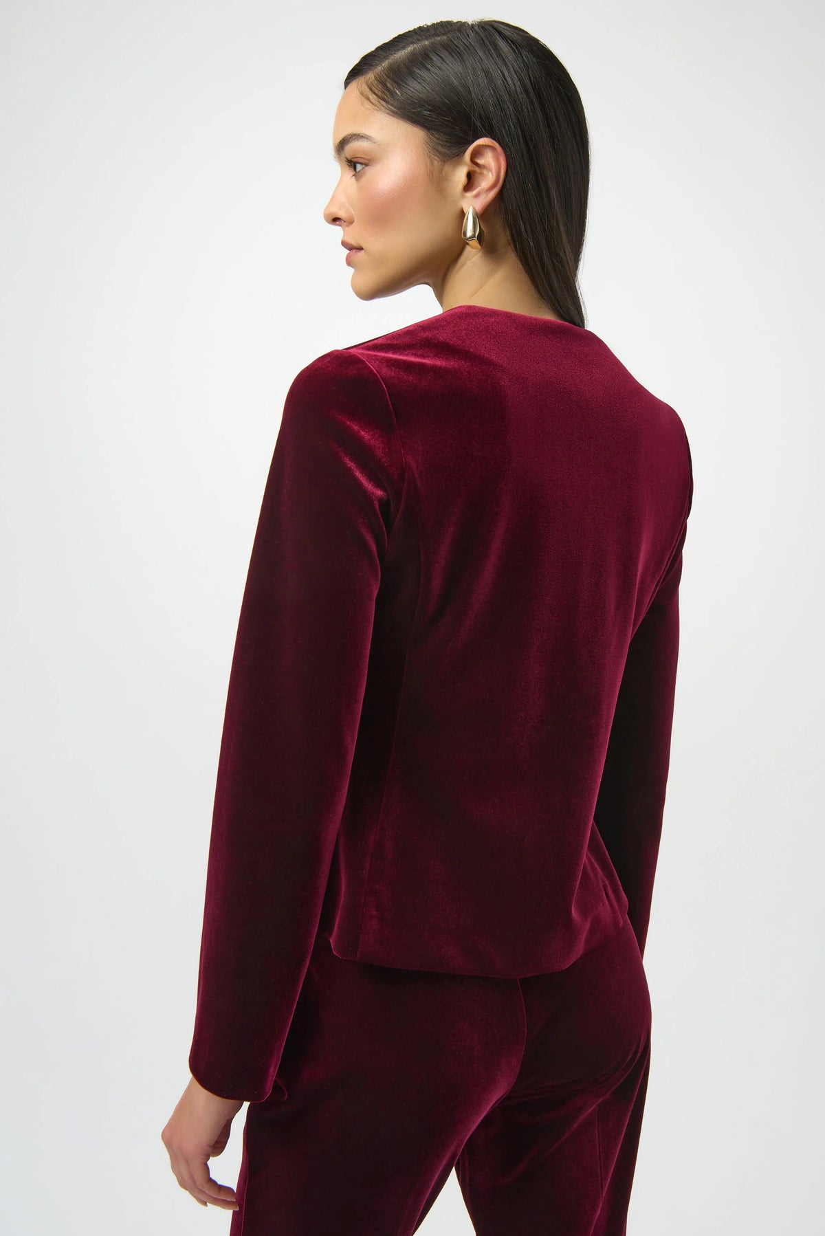 Joseph Ribkoff Merlot Velvet Jacket/Top