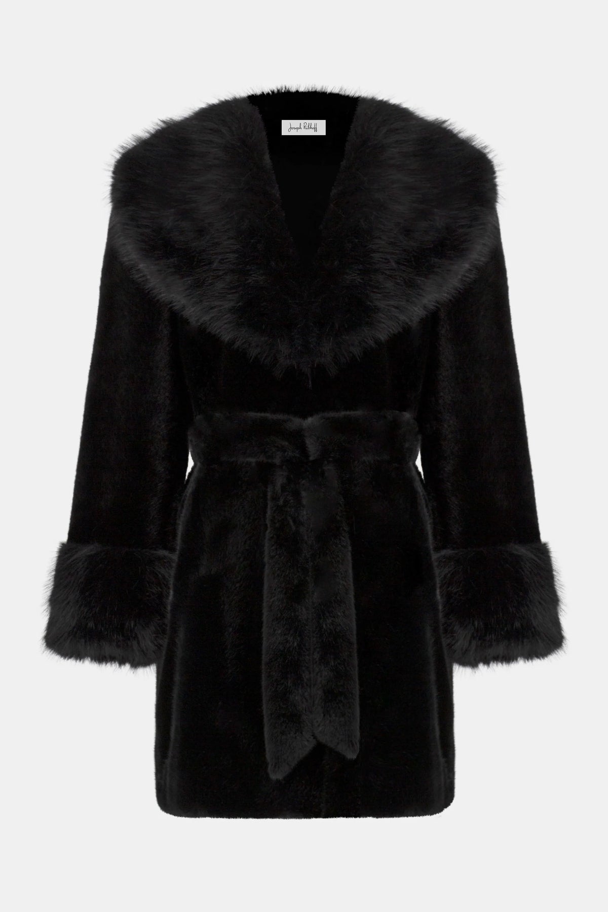 Joseph Ribkoff Faux Fur Shawl Collar Fitted Coat