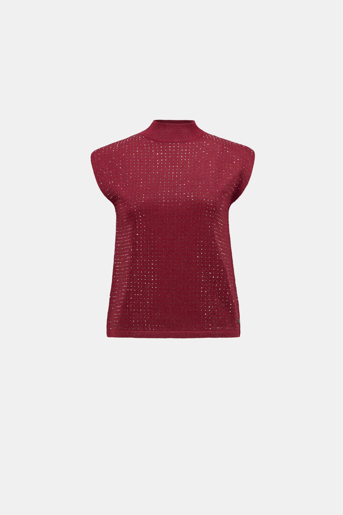 Joseph Ribkoff Deep Cherry Embellished Sparkly Sleeveless Sweater