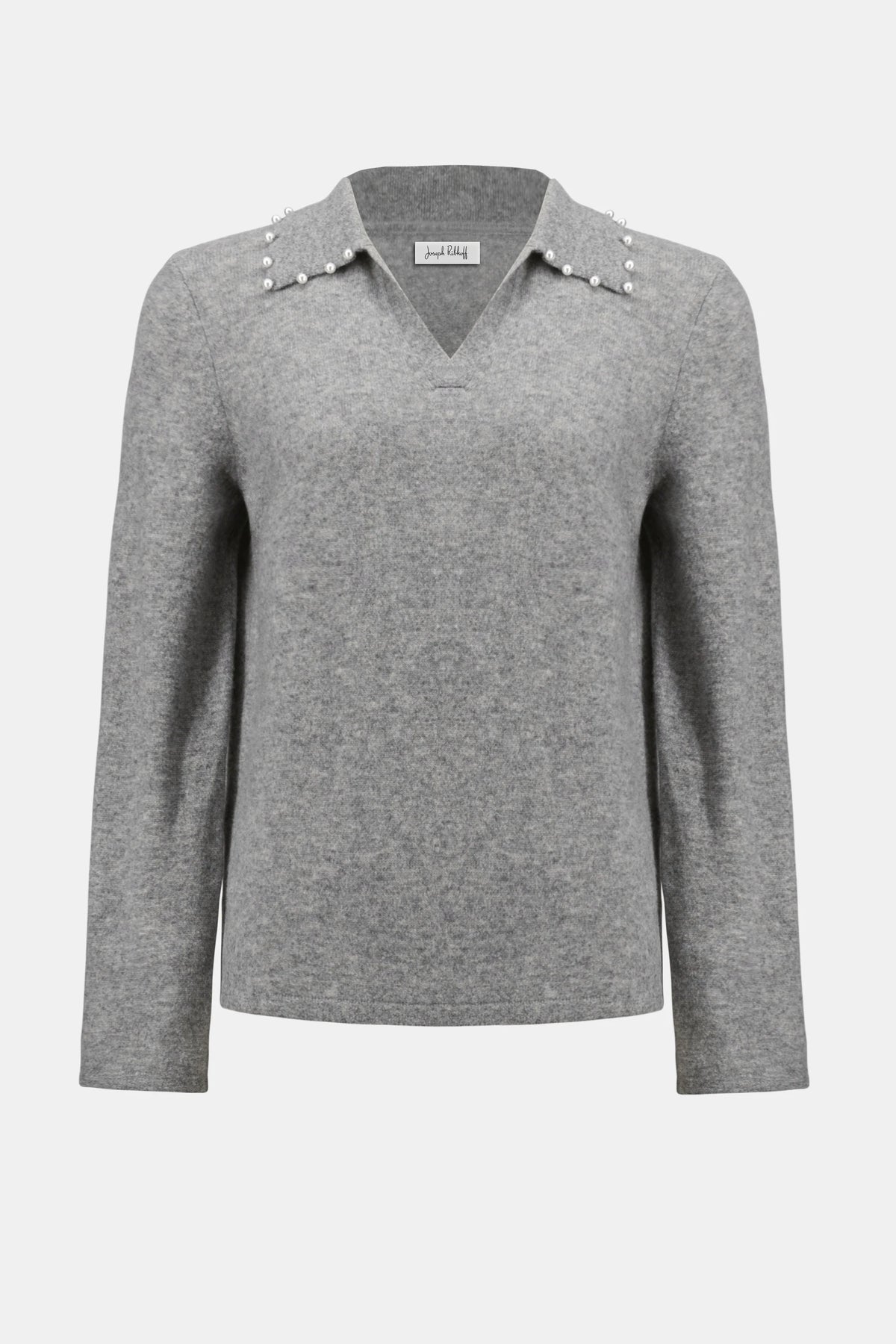 Joseph Ribkoff Ligth Grey Melange Cashmere Long Sleeve Sweater