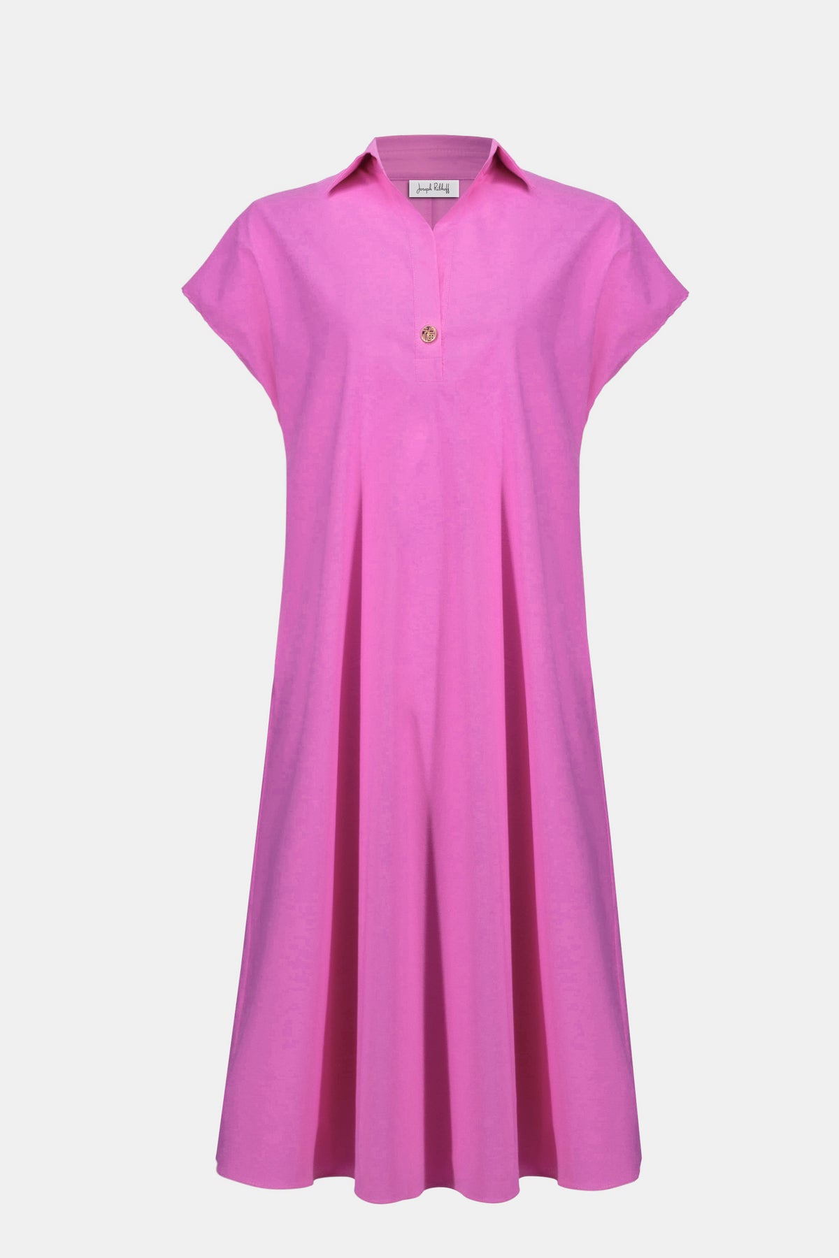 Joseph Ribkoff Pink Sherbet Stretch Poplin Trapeze Shirt Dress