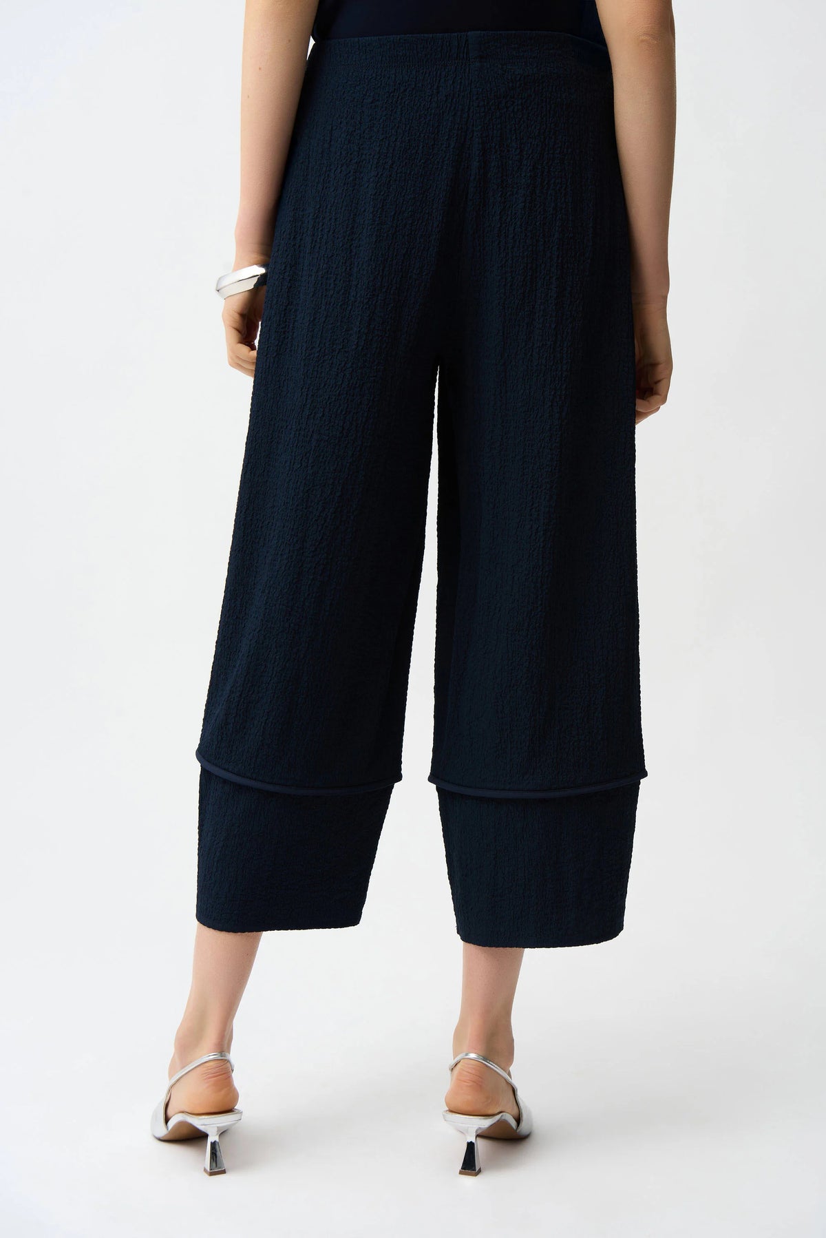 Joseph Ribkoff Midnight Blue Seersucker Balloon Pull-On Pants