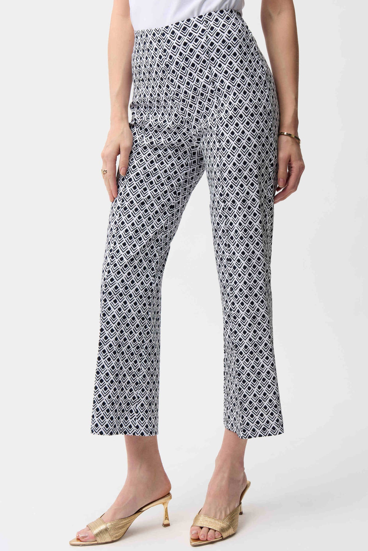 Joseph Ribkoff Millennium Geometric Print Flare Pull-On Pants