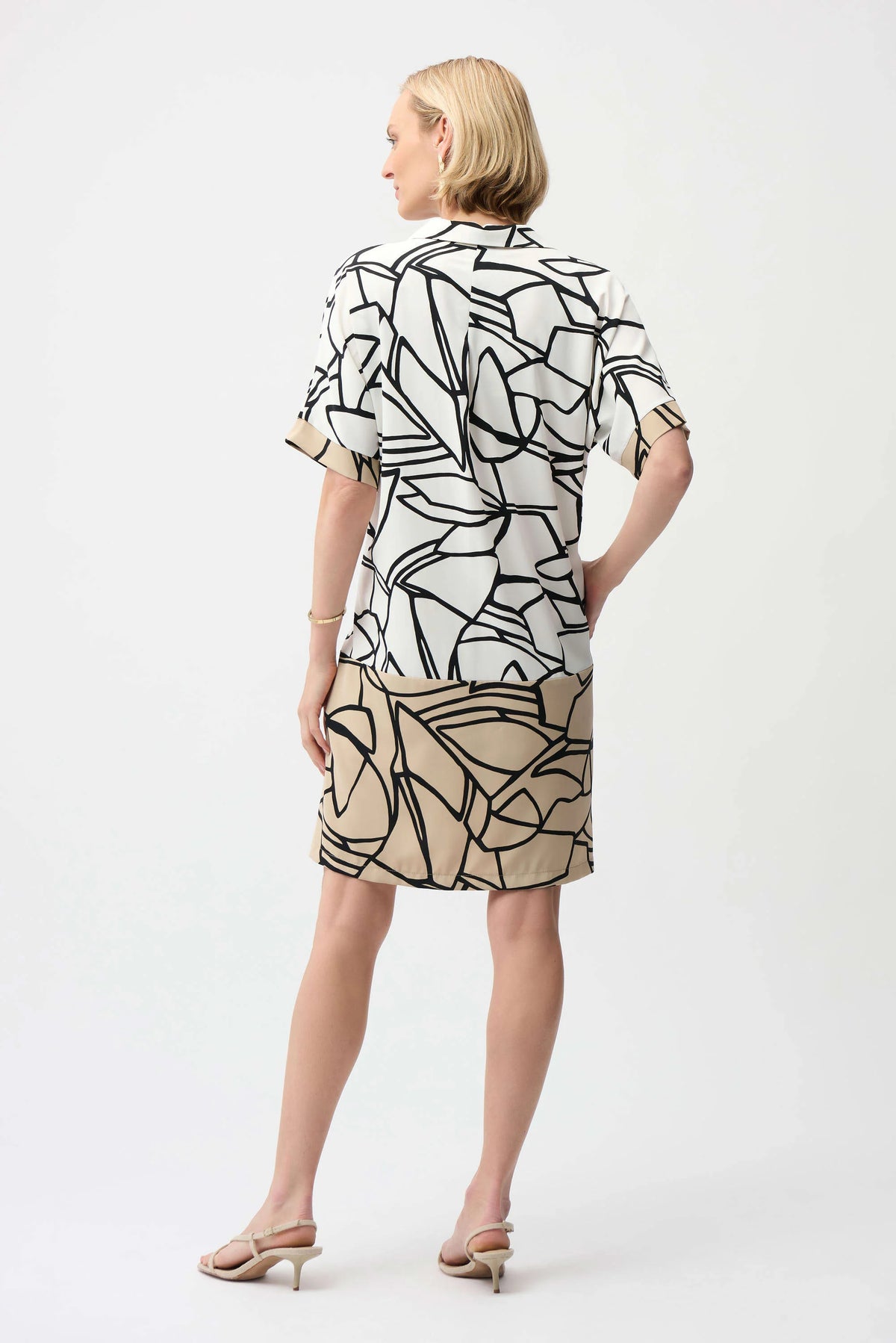 Joseph Ribkoff Recycled Woven Abstract Print Shirt Dress