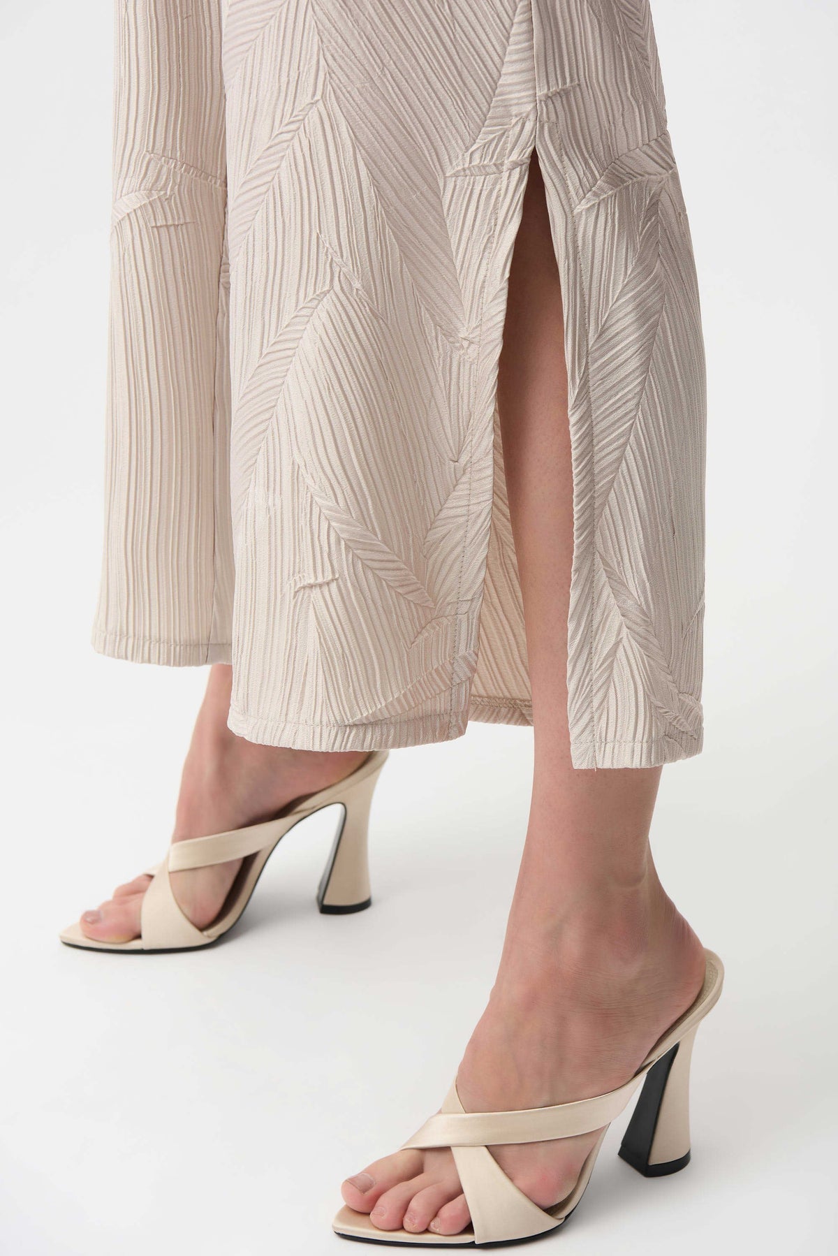 Joseph Ribkoff Moonstone Pleated Satin Pull-On Culotte Pants
