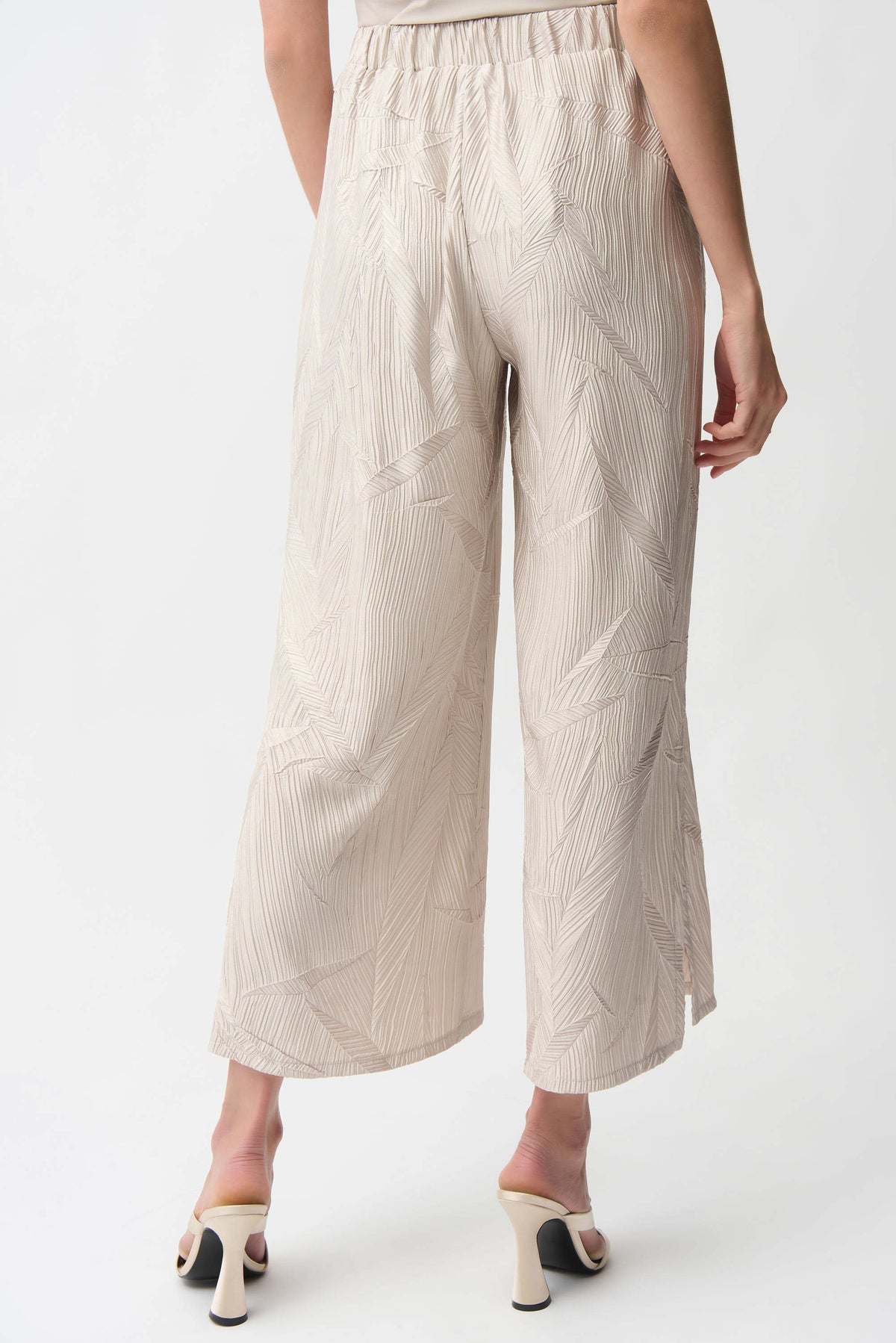 Joseph Ribkoff Moonstone Pleated Satin Pull-On Culotte Pants