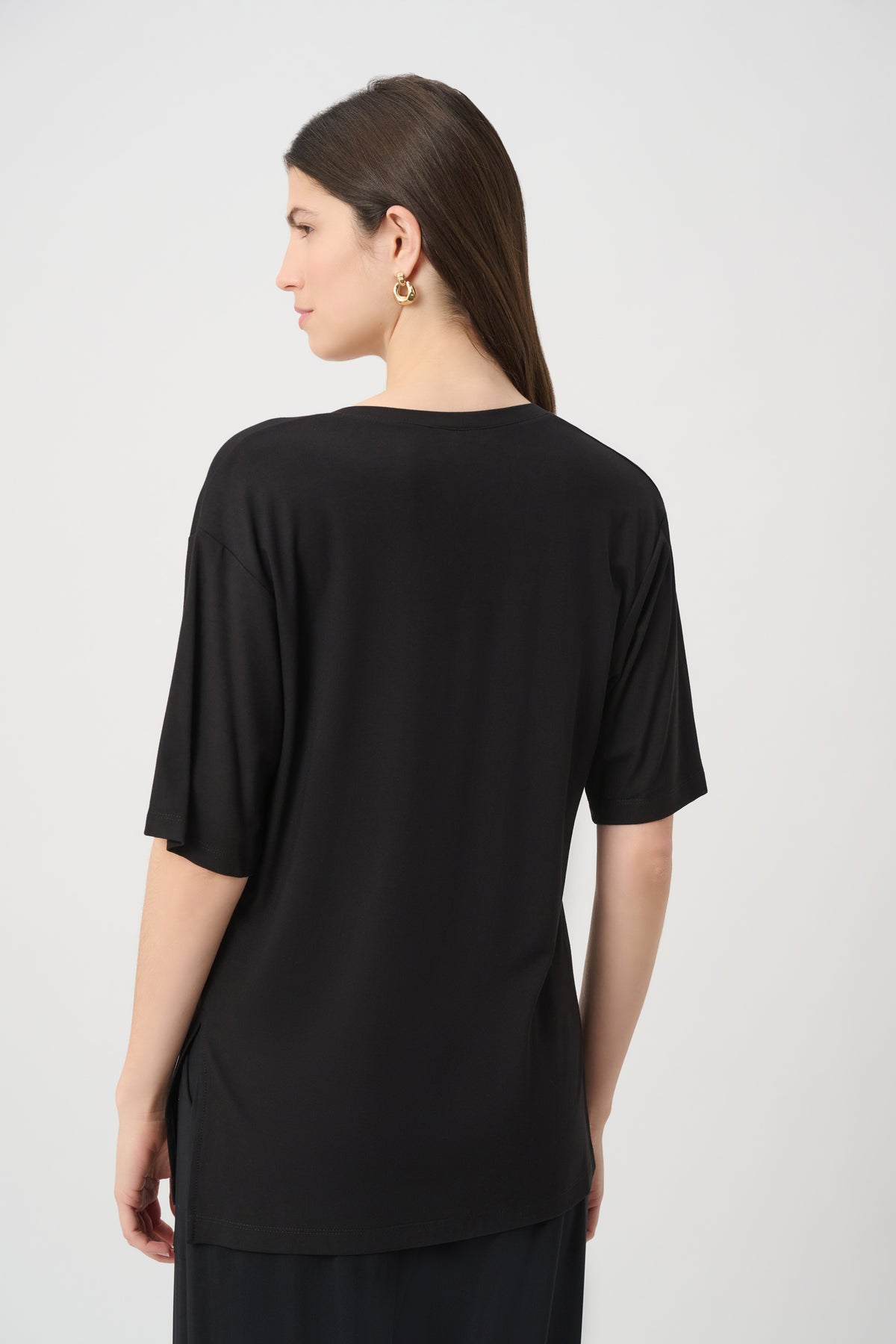 Joseph Ribkoff Black Jersey Boxy Tunic With V-neckline