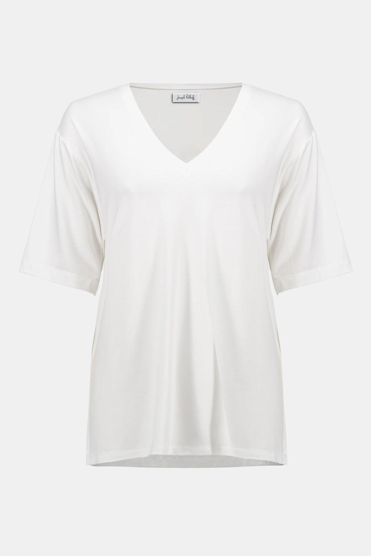 Joseph Ribkoff White Jersey Boxy Tunic With V-neckline
