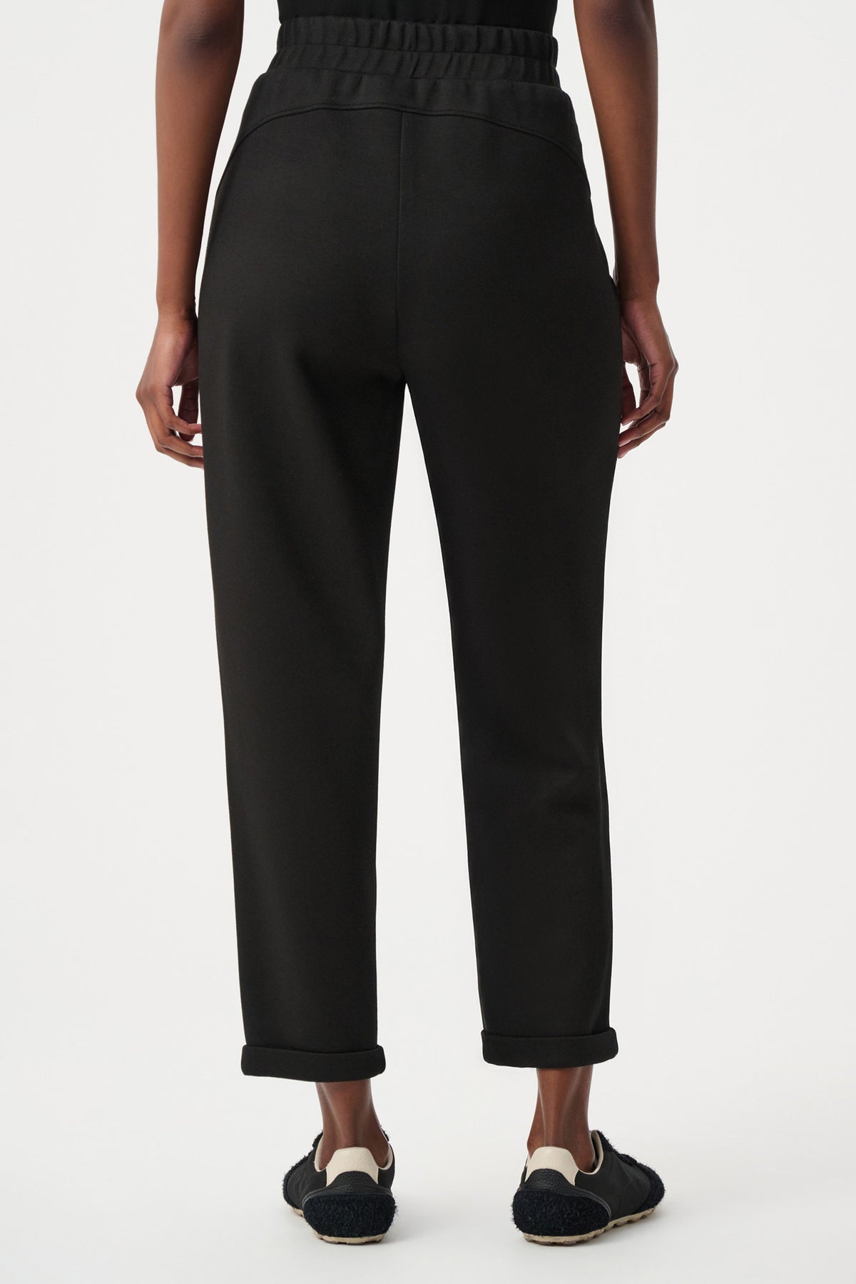 Joseph Ribkoff Black Scuba Jersey Pull-On Jogger Pants With Drawstring Waist