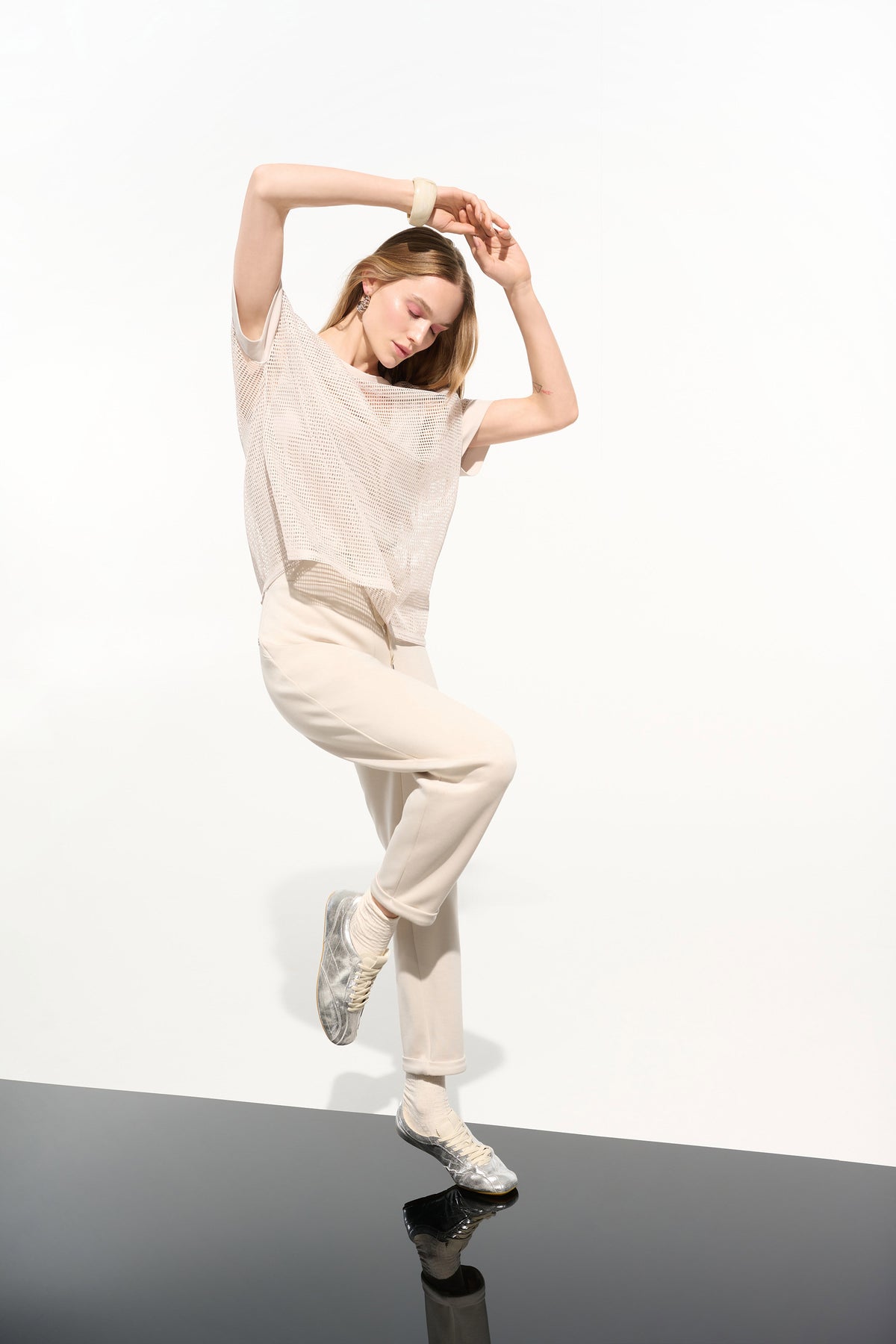 Joseph Ribkoff moonstone Scuba Jersey Pull-On Jogger Pants With Drawstring Waist