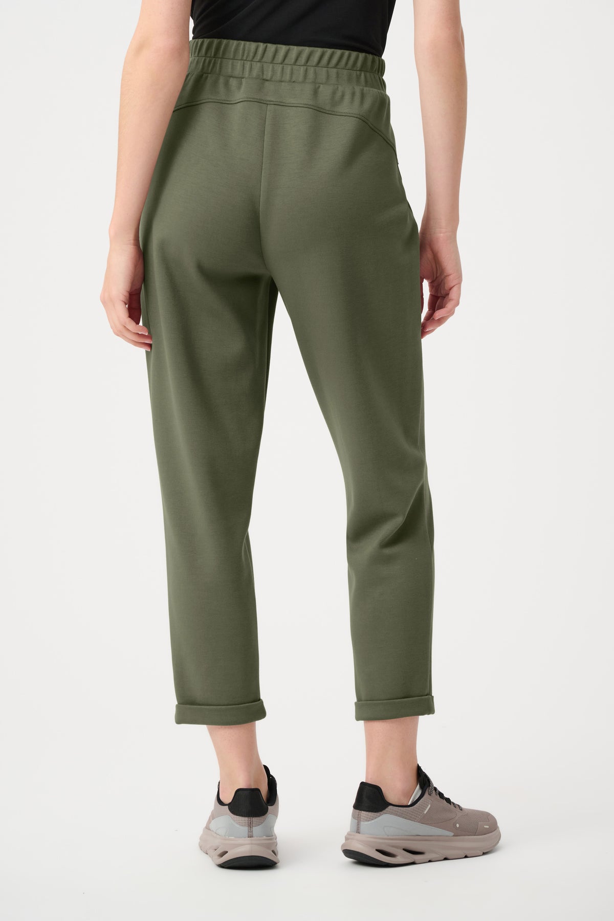 Joseph Ribkoff Avocado Scuba Jersey Pull-On Jogger Pants With Drawstring Waist