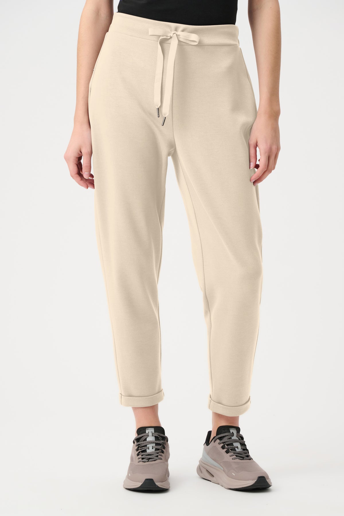 Joseph Ribkoff Birch Scuba Jersey Pull-On Jogger Pants With Drawstring Waist