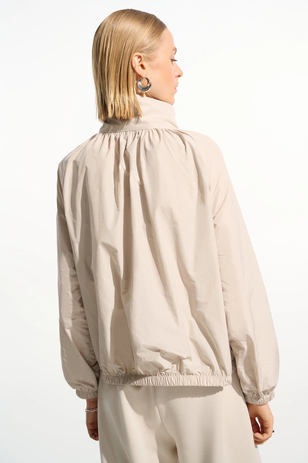 Joseph Ribkoff Moonstone Memory Cocoon Outdoor Jacket With Funnel Collar