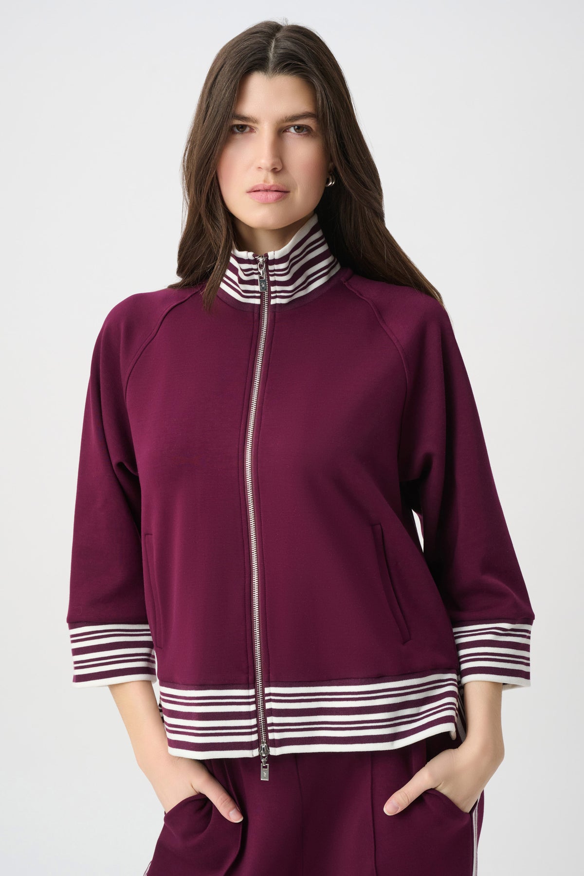 Joseph Ribkoff Elderberry Funnel Neck Jacket