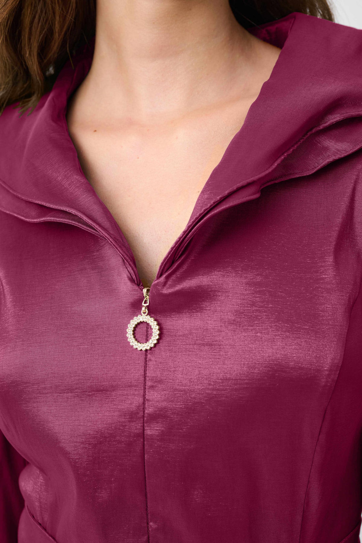 Joseph Ribkoff Berry Burst Signature | Stretch Taffeta Fit And Flare Dress With Lapel Collar