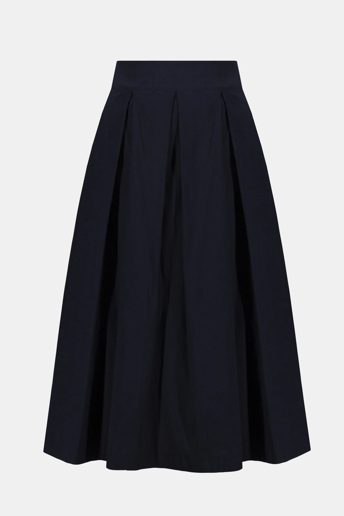 Joseph Ribkoff Midnight Blue Signature Stretch Taffeta Flared Skirt With Box Pleats