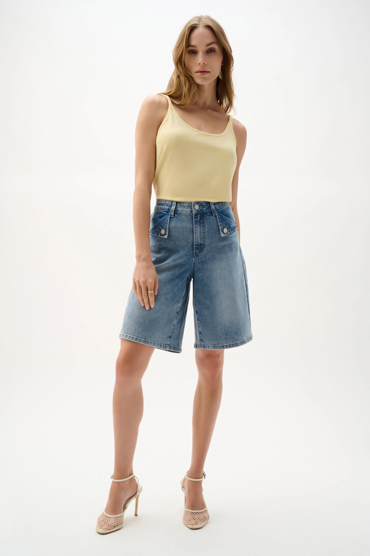 Joseph Ribkoff Mellow Yellow Silky Knit Fitted Camisole