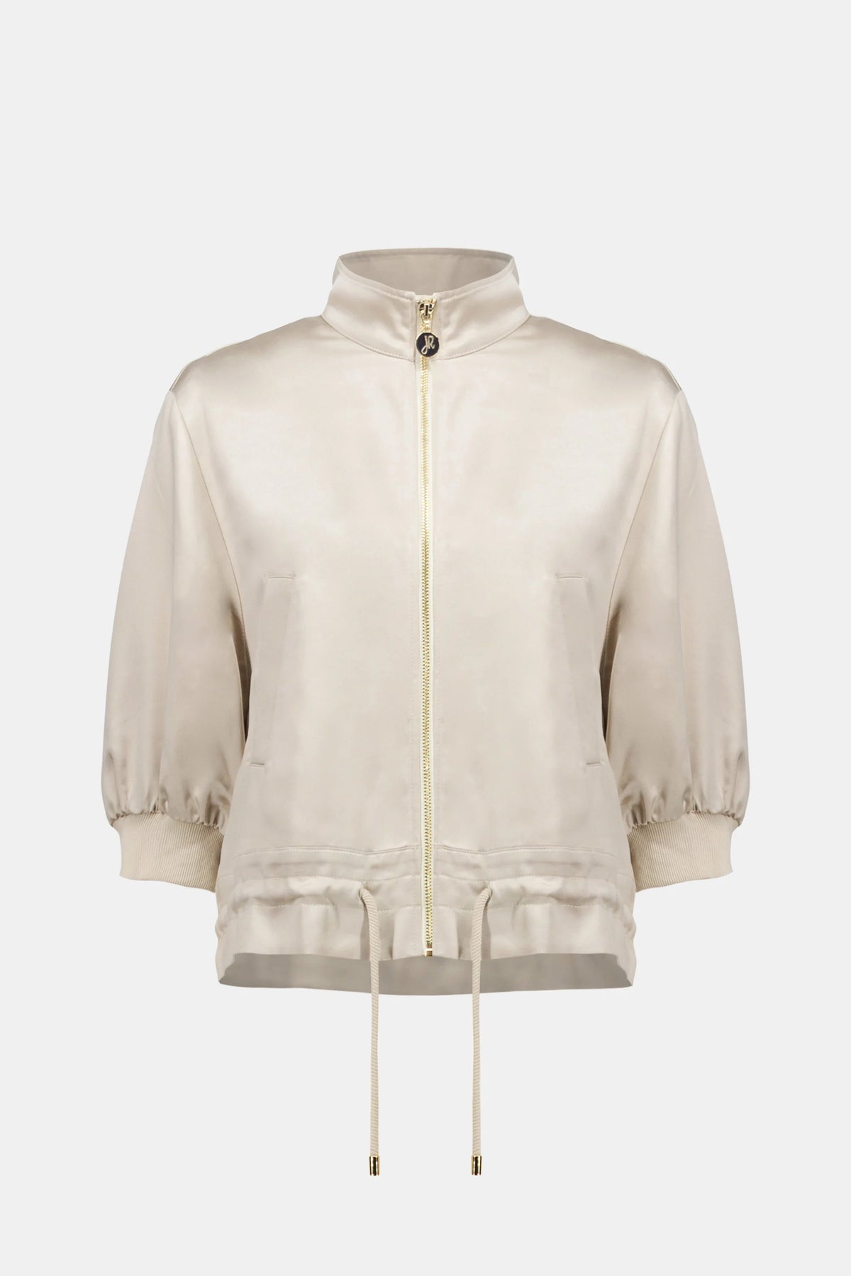Joseph Ribkoff Moonstone Satin Boxy Blouson Jacket With Drawstring Hem