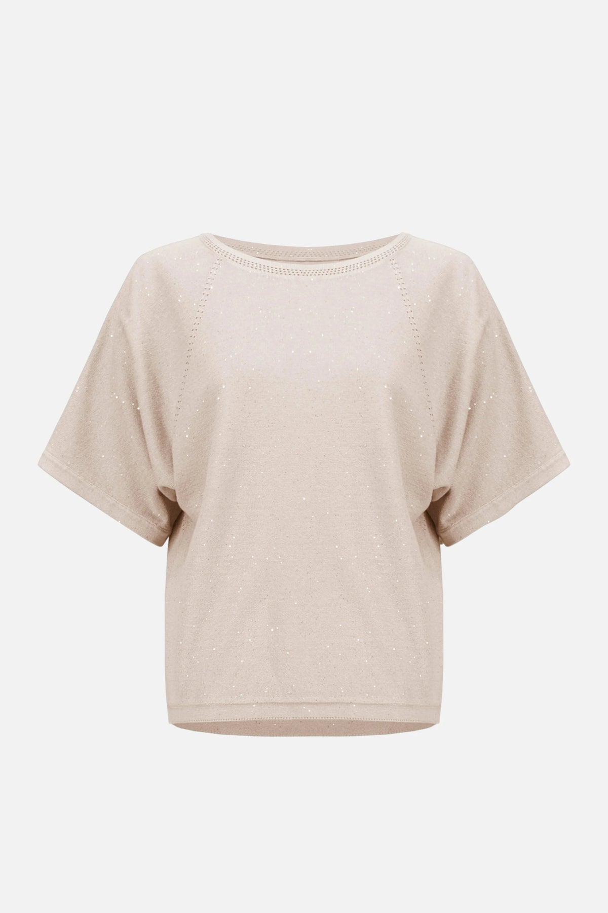 Joseph Ribkoff Moonstone Sequins Yarn Short Sleeve Sweater