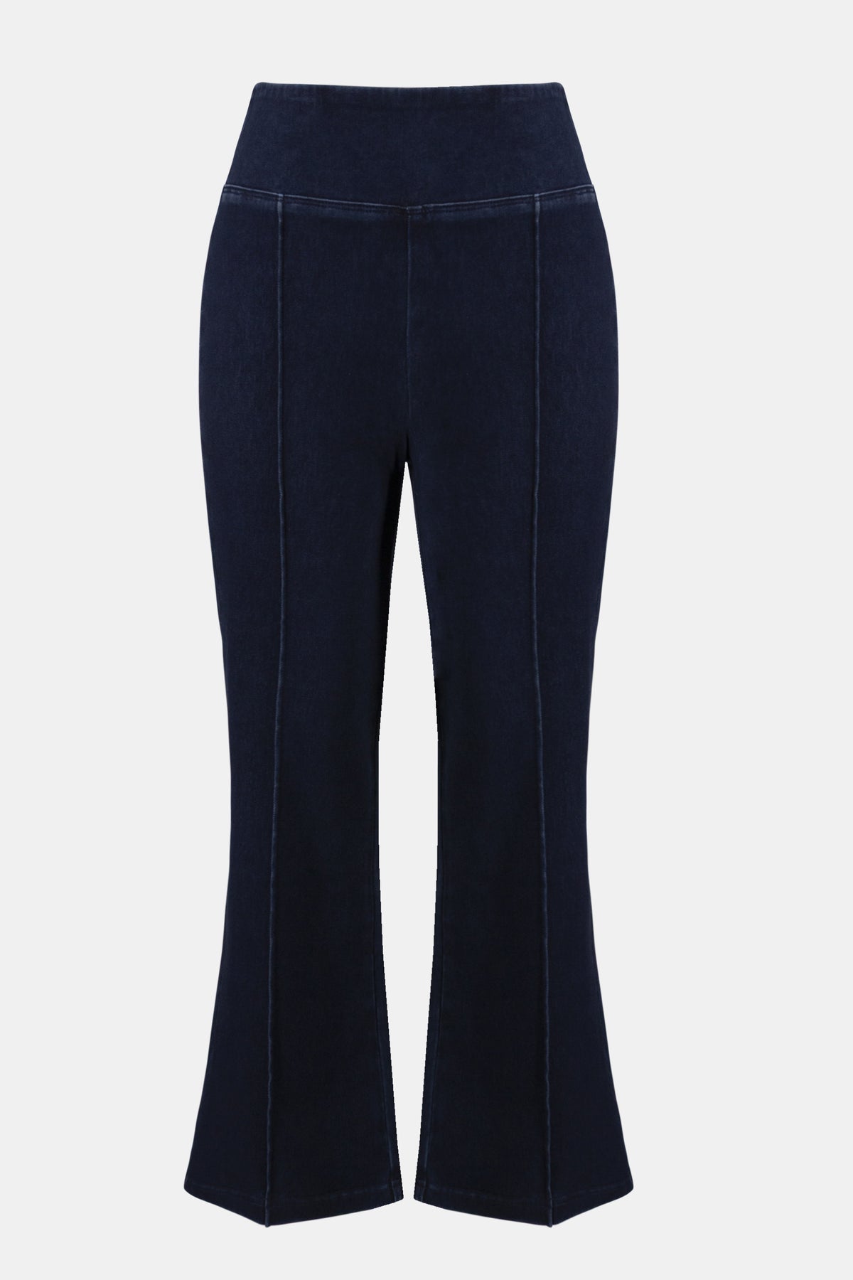 Joseph Ribkoff Dark Denim Blue Knit Cropped Flare Pant