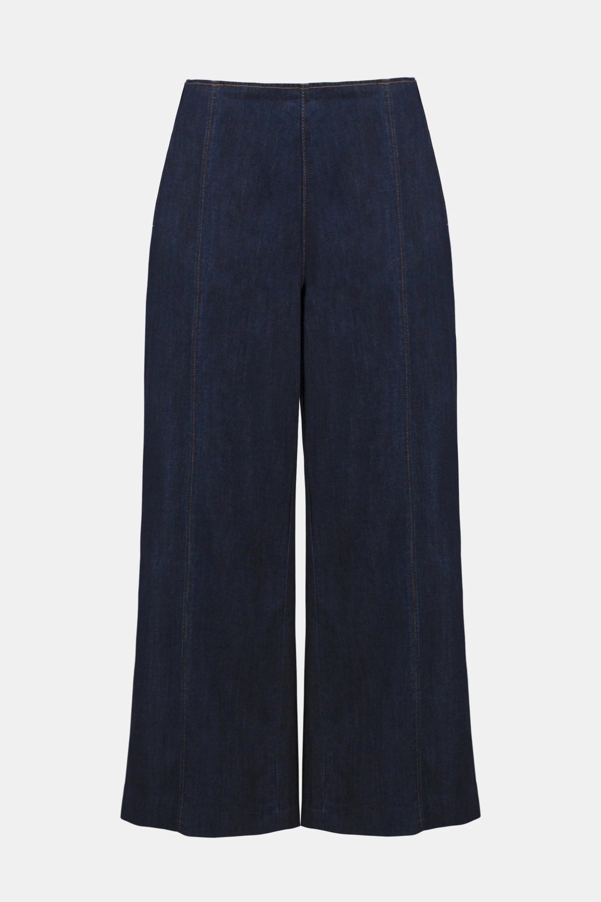 Joseph Ribkoff Dark Denim Blue Culotte Jeans With Exposed Side Zipper