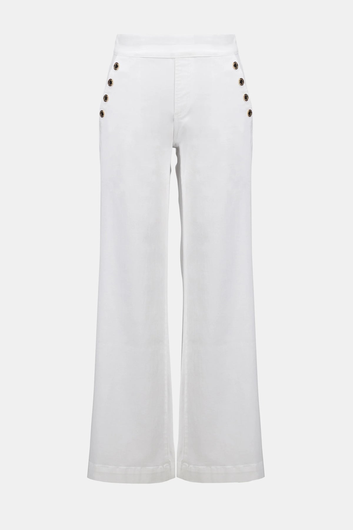 Joseph Ribkoff White Wide Leg Pull-On Jeans