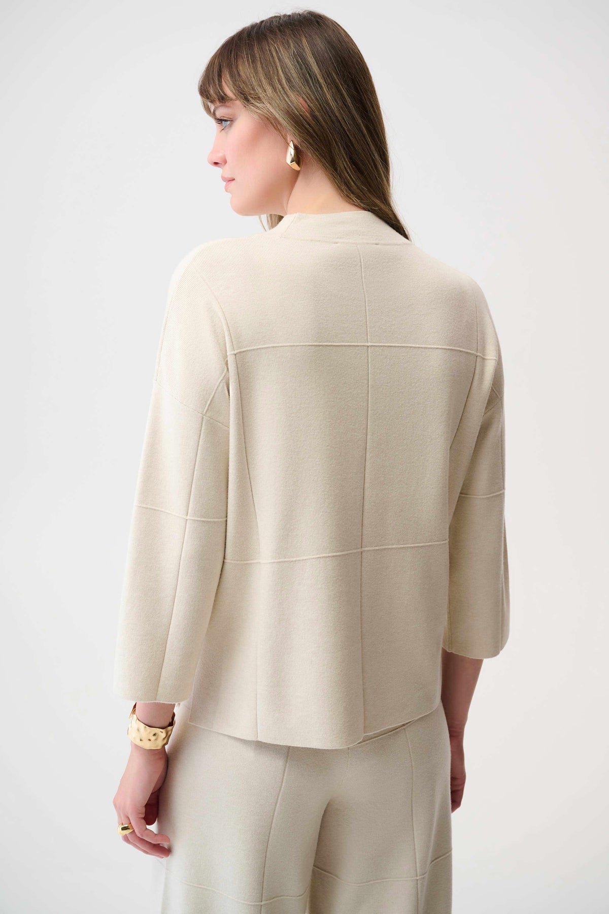 Joseph Ribkoff Birch Melange Brushed Viscose Straight Sweater with Mock Neck