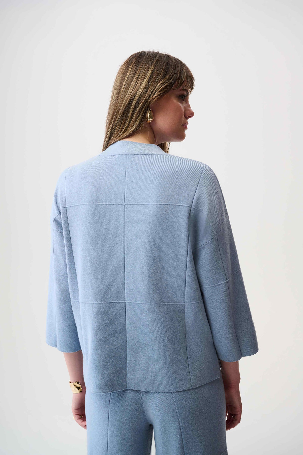 Joseph Ribkoff Chambray Melange Brushed Viscose Straight Sweater with Mock Neck