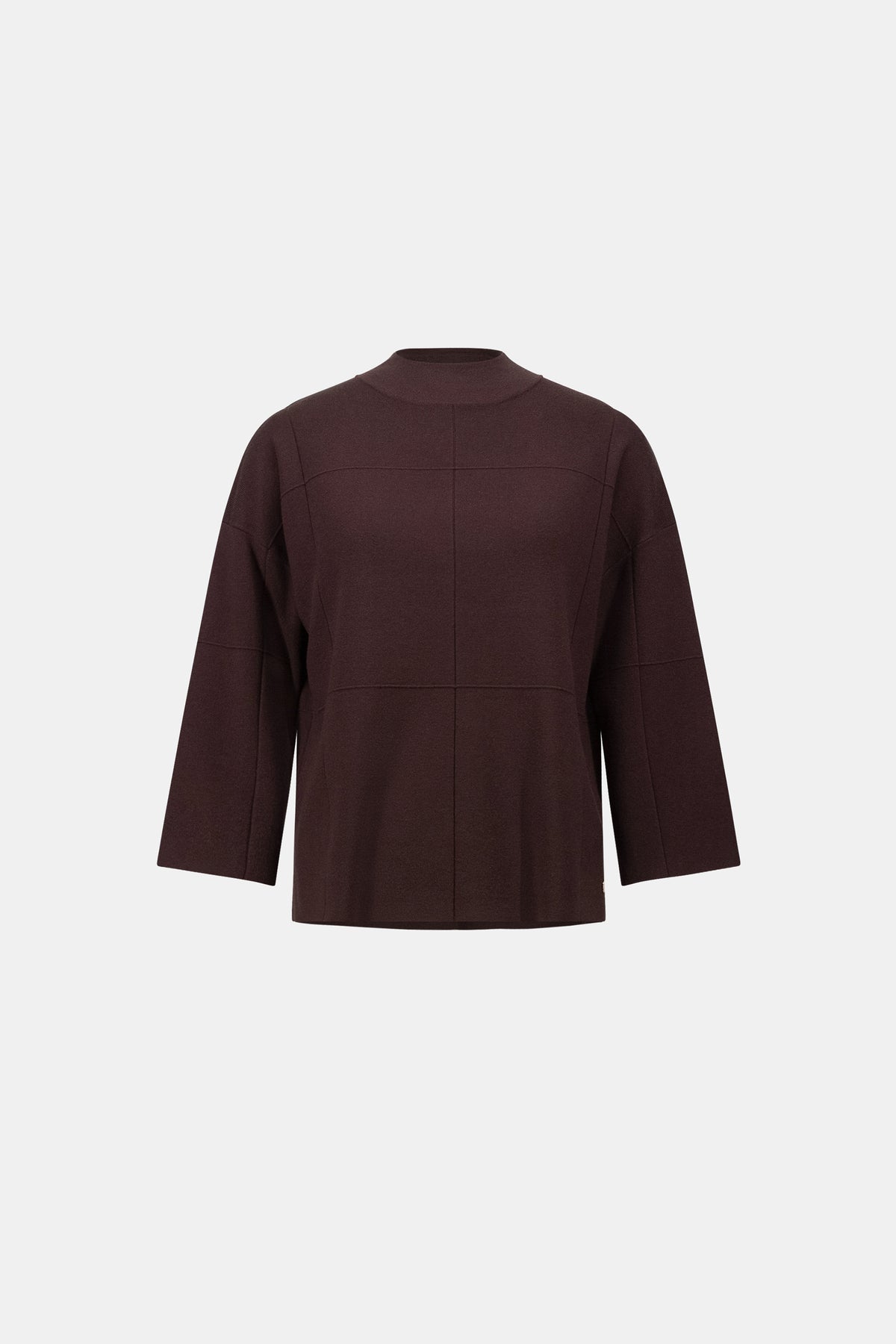 Joseph Ribkoff Mocha Brushed Viscose Straight Sweater with Mock Neck