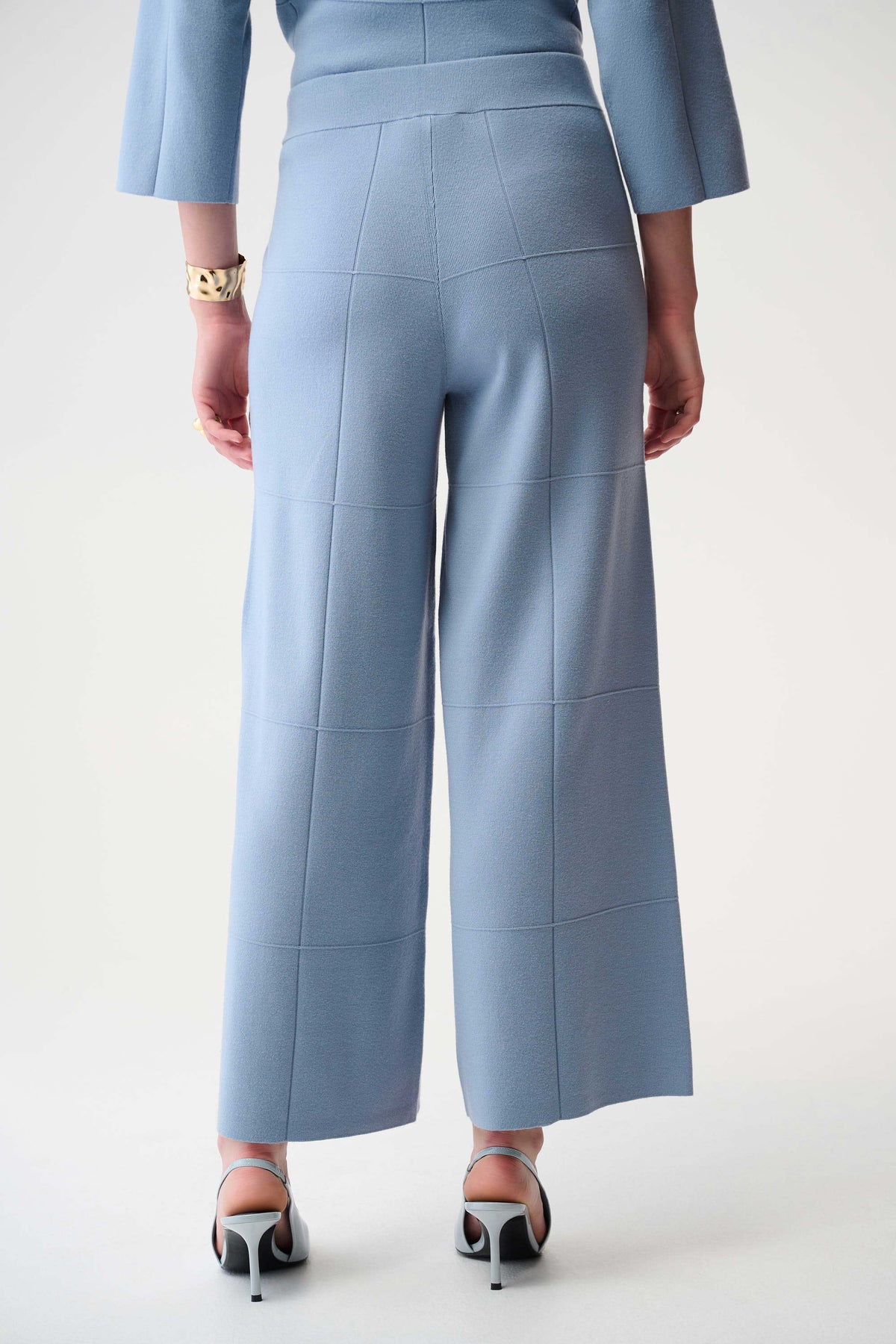 Joseph Ribkoff Chambray Blue Brushed Viscose Culotte Pants