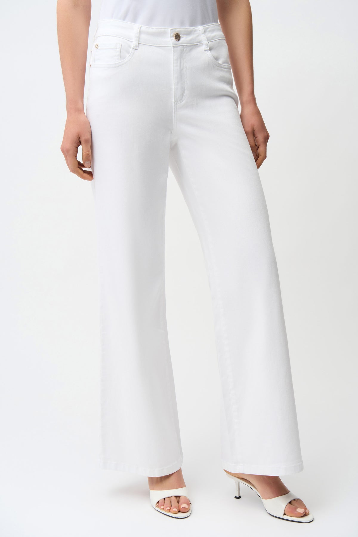 Joseph Ribkoff White Goldie | Classic Wide-Leg Stretch Jeans