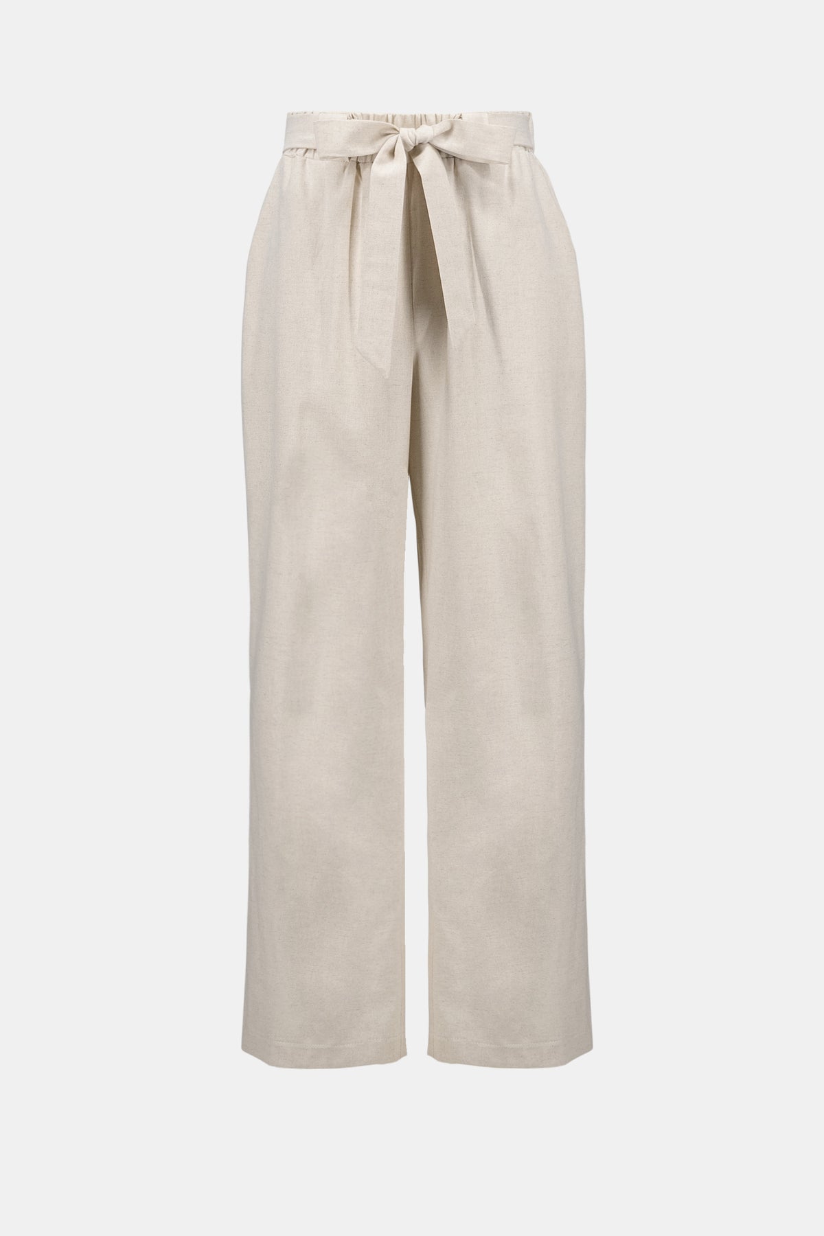 Joseph Ribkoff Natural Linen Woven Pull-On Wide Leg Pants