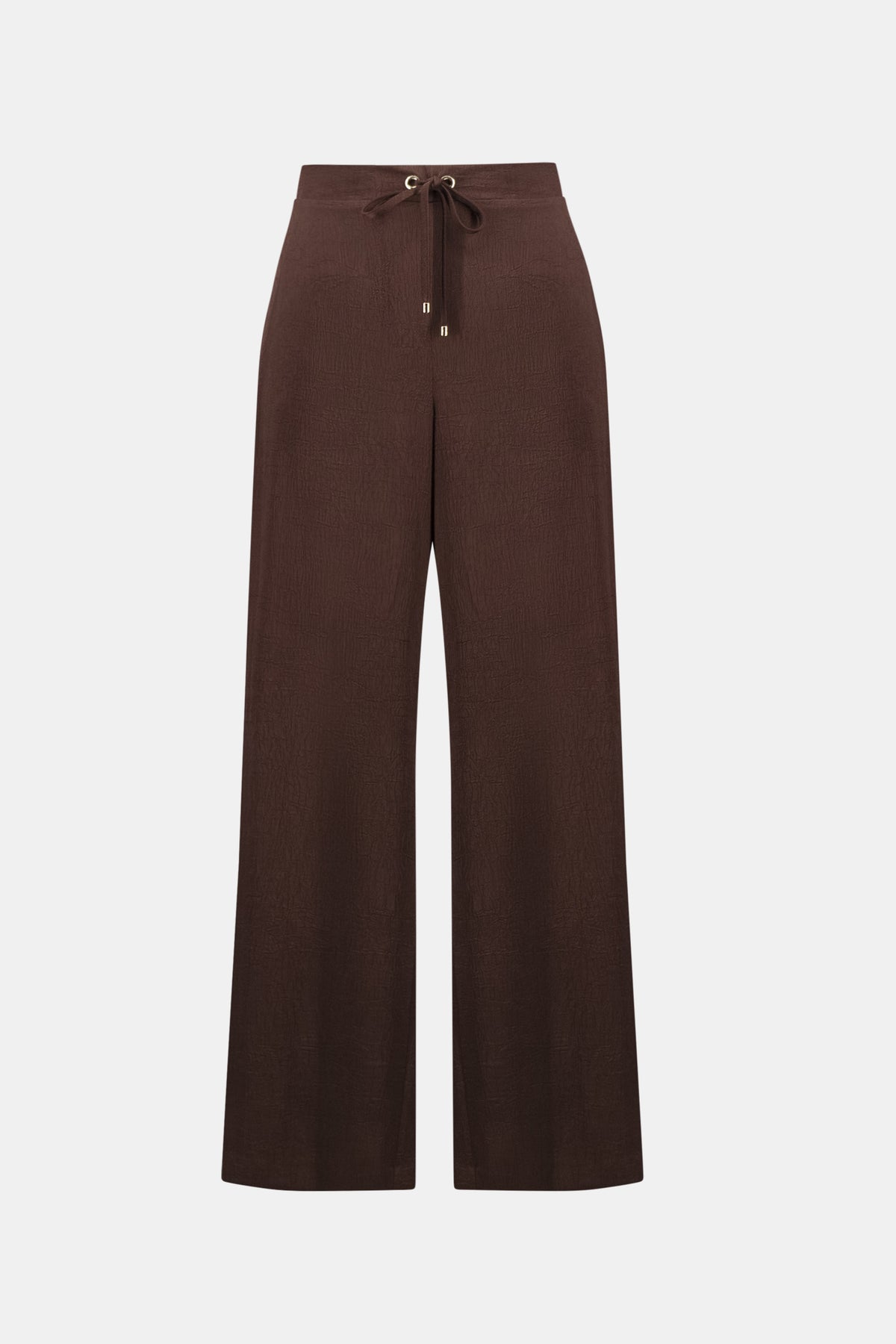 Joseph Ribkoff Mahogany Crushed Satin Wide Leg Pull-On Pants With Drawstring