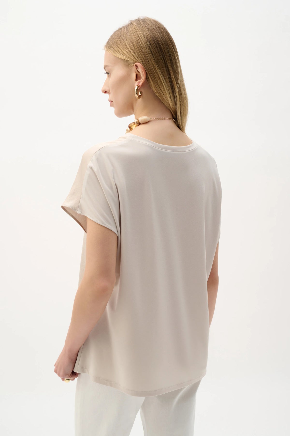 Joseph Ribkoff Moonstone Recycled Satin And Silky Knit Straight Top