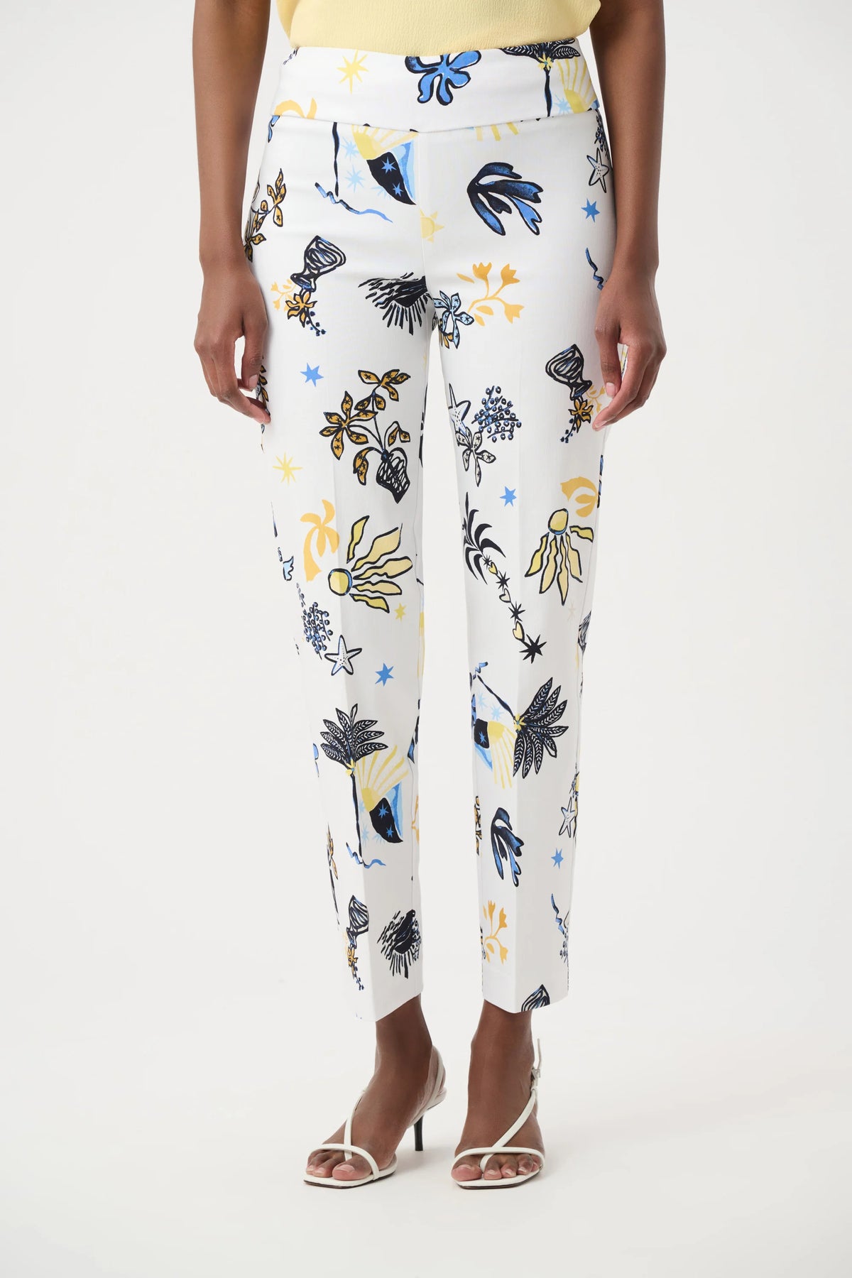 Joseph Ribkoff Vanilla/Multi Millennium Printed Straight Pull-On Pants
