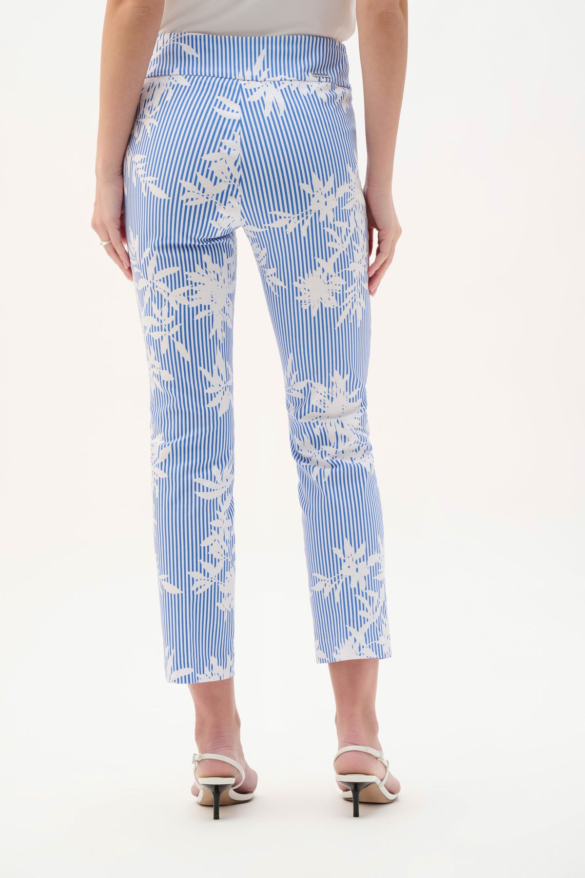 Joseph Ribkoff Vanilla/Blue Millennium Printed Straight Pull-On Pants