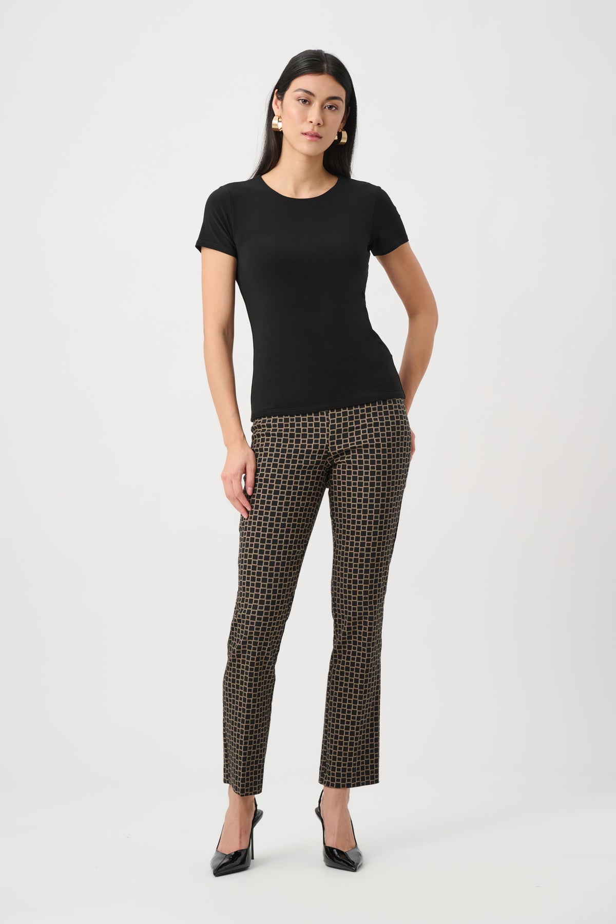 Joseph Ribkoff Black Silky Knit Fitted T-Shirt